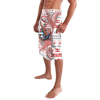 French Polynesian Christmas Lavalava Santa Riding Hammerhead Shark Tahitian