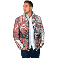 French Polynesian Christmas Padded Jacket Santa Riding Hammerhead Shark Tahitian
