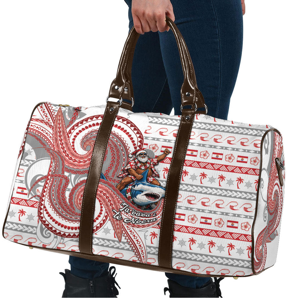 French Polynesian Christmas Travel Bag Santa Riding Hammerhead Shark Tahitian DT05 - Polynesian Pride