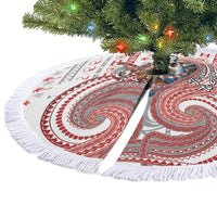 French Polynesian Christmas Tree Skirt Santa Riding Hammerhead Shark Tahitian DT05 - Polynesian Pride