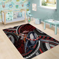 Aotearoa Christmas Area Rug Santa Riding Humpback Whale Maori Koru DT05 - Polynesian Pride