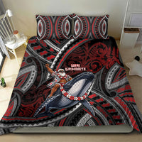 Aotearoa Christmas Bedding Set Santa Riding Humpback Whale Maori Koru DT05 - Polynesian Pride