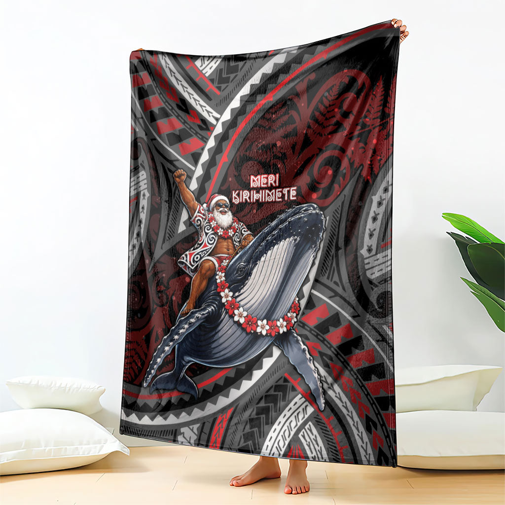 Aotearoa Christmas Blanket Santa Riding Humpback Whale Maori Koru DT05 - Polynesian Pride