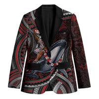 Aotearoa Christmas Blazer Santa Riding Humpback Whale Maori Koru DT05 Unisex Red - Polynesian Pride