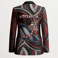 Aotearoa Christmas Blazer Santa Riding Humpback Whale Maori Koru DT05 - Polynesian Pride