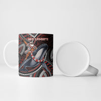 Aotearoa Christmas Ceramic Mug Santa Riding Humpback Whale Maori Koru DT05 - Polynesian Pride