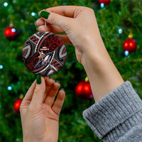 Aotearoa Christmas Ceramic Ornament Santa Riding Humpback Whale Maori Koru DT05 - Polynesian Pride