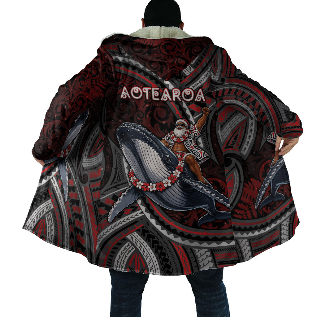 Aotearoa Christmas Cloak Santa Riding Humpback Whale Maori Koru DT05 - Polynesian Pride