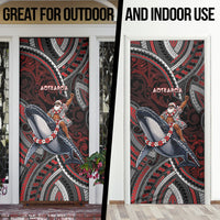 Aotearoa Christmas Door Cover Santa Riding Humpback Whale Maori Koru DT05 - Polynesian Pride