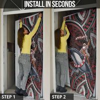 Aotearoa Christmas Door Cover Santa Riding Humpback Whale Maori Koru DT05 - Polynesian Pride