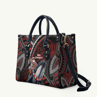 Aotearoa Christmas Leather Bag Santa Riding Humpback Whale Maori Koru