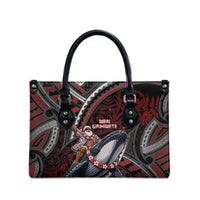 Aotearoa Christmas Leather Bag Santa Riding Humpback Whale Maori Koru
