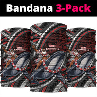Aotearoa Christmas Neck Gaiter Santa Riding Humpback Whale Maori Koru DT05 package One Size: 25*50cm Red - Polynesian Pride