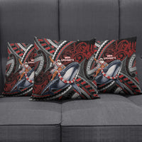 Aotearoa Christmas Pillow Cover Santa Riding Humpback Whale Maori Koru DT05 - Polynesian Pride