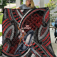Aotearoa Christmas Quilt Santa Riding Humpback Whale Maori Koru