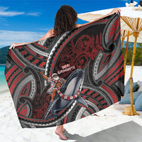 Aotearoa Christmas Sarong Santa Riding Humpback Whale Maori Koru