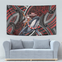 Aotearoa Christmas Tapestry Santa Riding Humpback Whale Maori Koru DT05 - Polynesian Pride