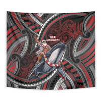 Aotearoa Christmas Tapestry Santa Riding Humpback Whale Maori Koru DT05 - Polynesian Pride