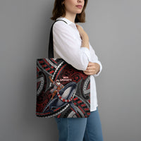 Aotearoa Christmas Tote Bag Santa Riding Humpback Whale Maori Koru