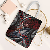 Aotearoa Christmas Tote Bag Santa Riding Humpback Whale Maori Koru