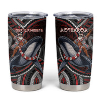 Aotearoa Christmas Tumbler Cup Santa Riding Humpback Whale Maori Koru DT05 Red - Polynesian Pride