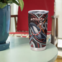Aotearoa Christmas Tumbler Cup Santa Riding Humpback Whale Maori Koru DT05 - Polynesian Pride