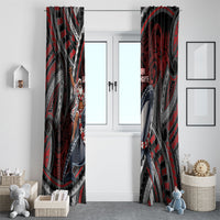 Aotearoa Christmas Window Curtain Santa Riding Humpback Whale Maori Koru