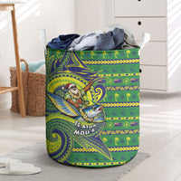 Cook Islands Christmas Laundry Basket Santa Riding Flying Fish