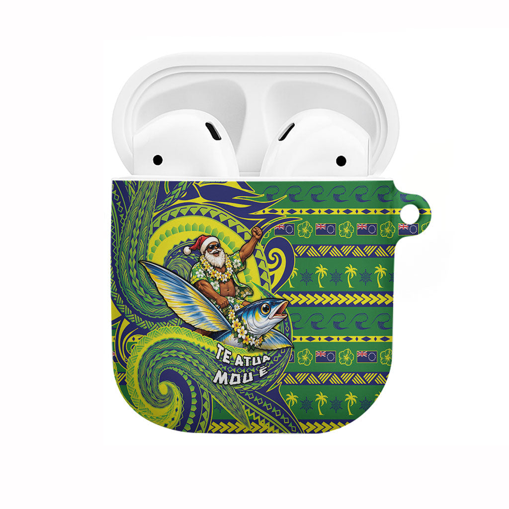 Cook Islands Christmas AirPods Case Santa Riding Flying Fish DT05 Green - Polynesian Pride
