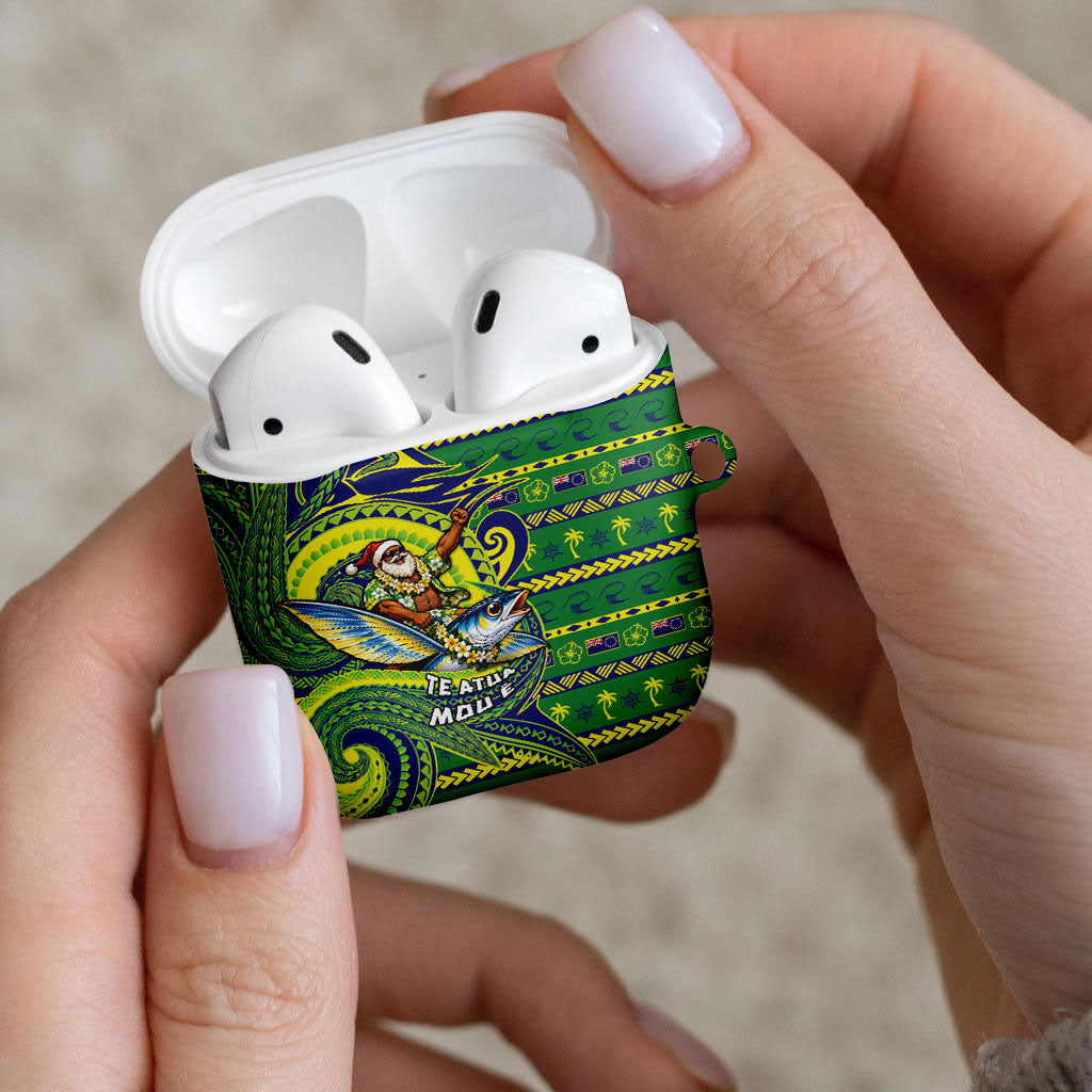 Cook Islands Christmas AirPods Case Santa Riding Flying Fish
