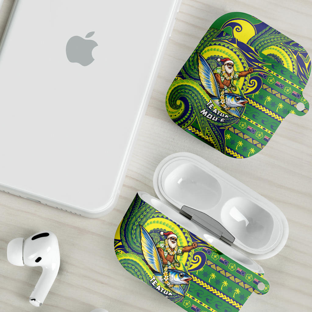 Cook Islands Christmas AirPods Case Santa Riding Flying Fish