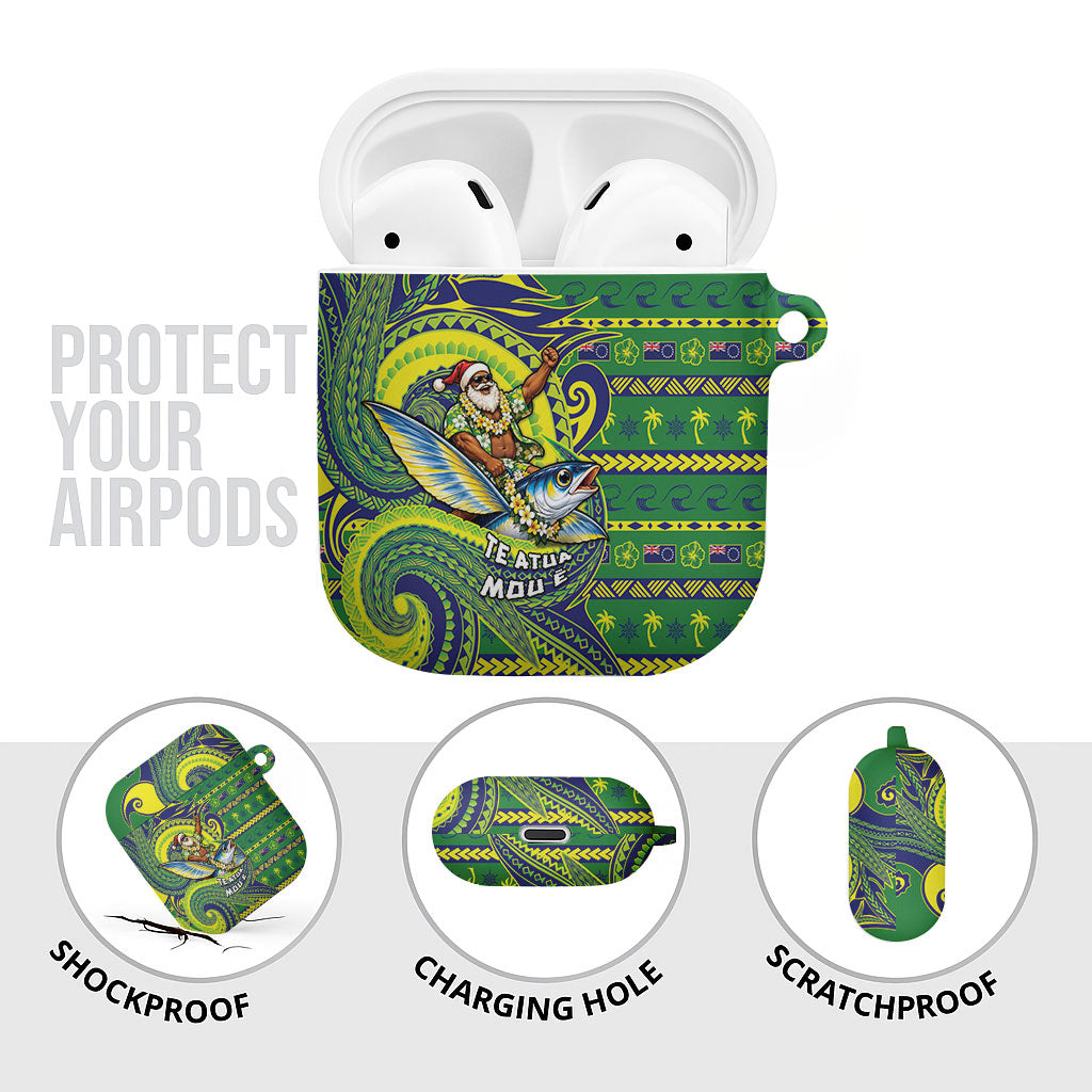 Cook Islands Christmas AirPods Case Santa Riding Flying Fish