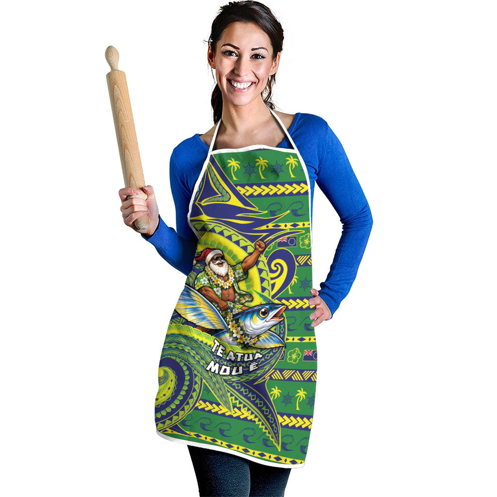 Cook Islands Christmas Apron Santa Riding Flying Fish