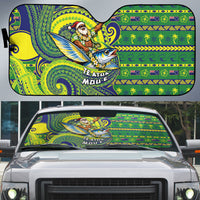 Cook Islands Christmas Auto Sun Shade Santa Riding Flying Fish