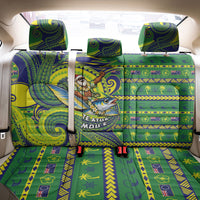 Cook Islands Christmas Back Car Seat Cover Santa Riding Flying Fish