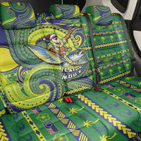 Cook Islands Christmas Back Car Seat Cover Santa Riding Flying Fish