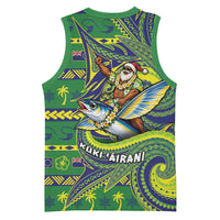 Cook Islands Christmas Basketball Jersey Santa Riding Flying Fish