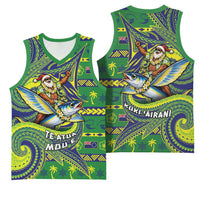 Cook Islands Christmas Basketball Jersey Santa Riding Flying Fish
