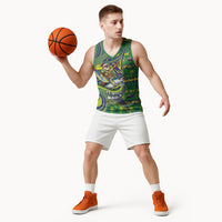 Cook Islands Christmas Basketball Jersey Santa Riding Flying Fish