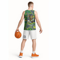Cook Islands Christmas Basketball Jersey Santa Riding Flying Fish