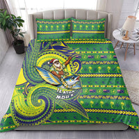 Cook Islands Christmas Bedding Set Santa Riding Flying Fish DT05 - Polynesian Pride