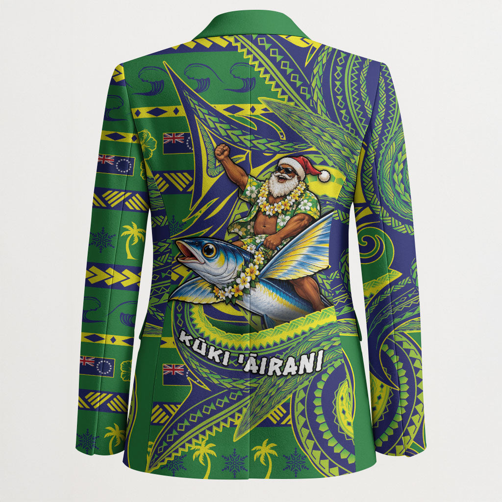 Cook Islands Christmas Blazer Santa Riding Flying Fish DT05 - Polynesian Pride