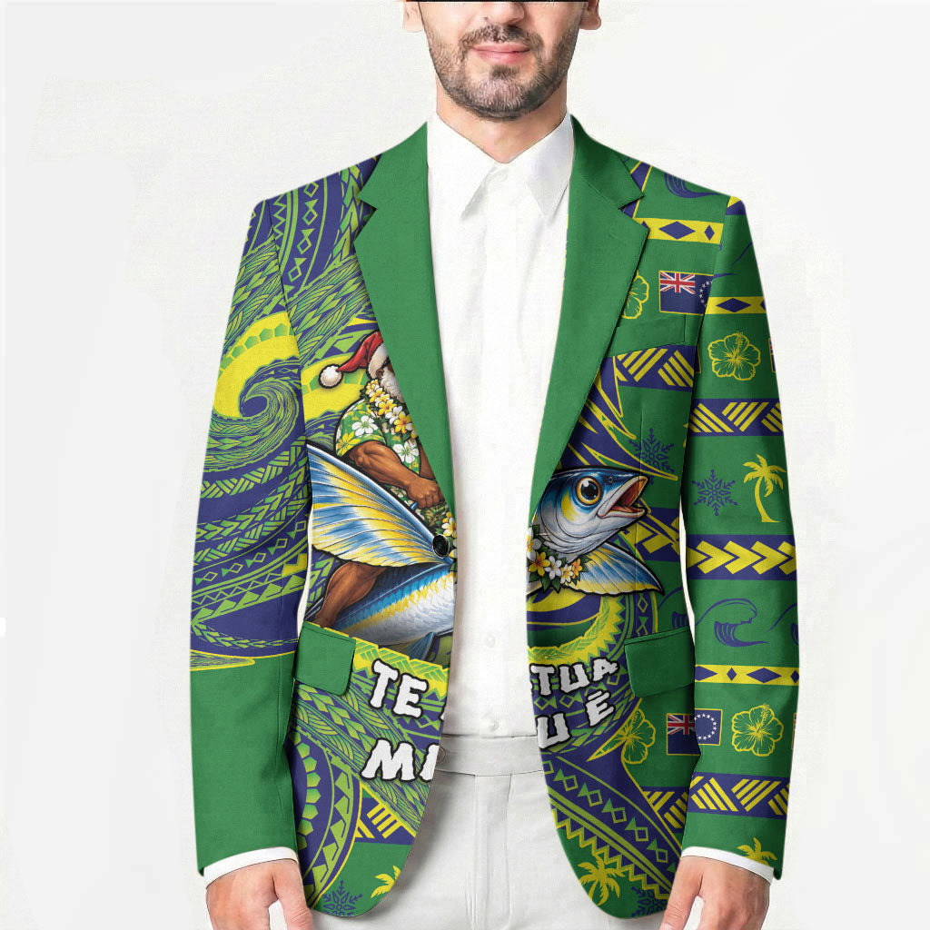 Cook Islands Christmas Blazer Santa Riding Flying Fish DT05 - Polynesian Pride