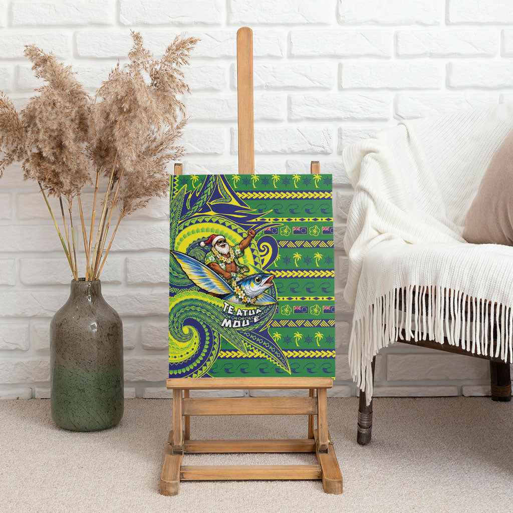Cook Islands Christmas Canvas Wall Art Santa Riding Flying Fish DT05 - Polynesian Pride