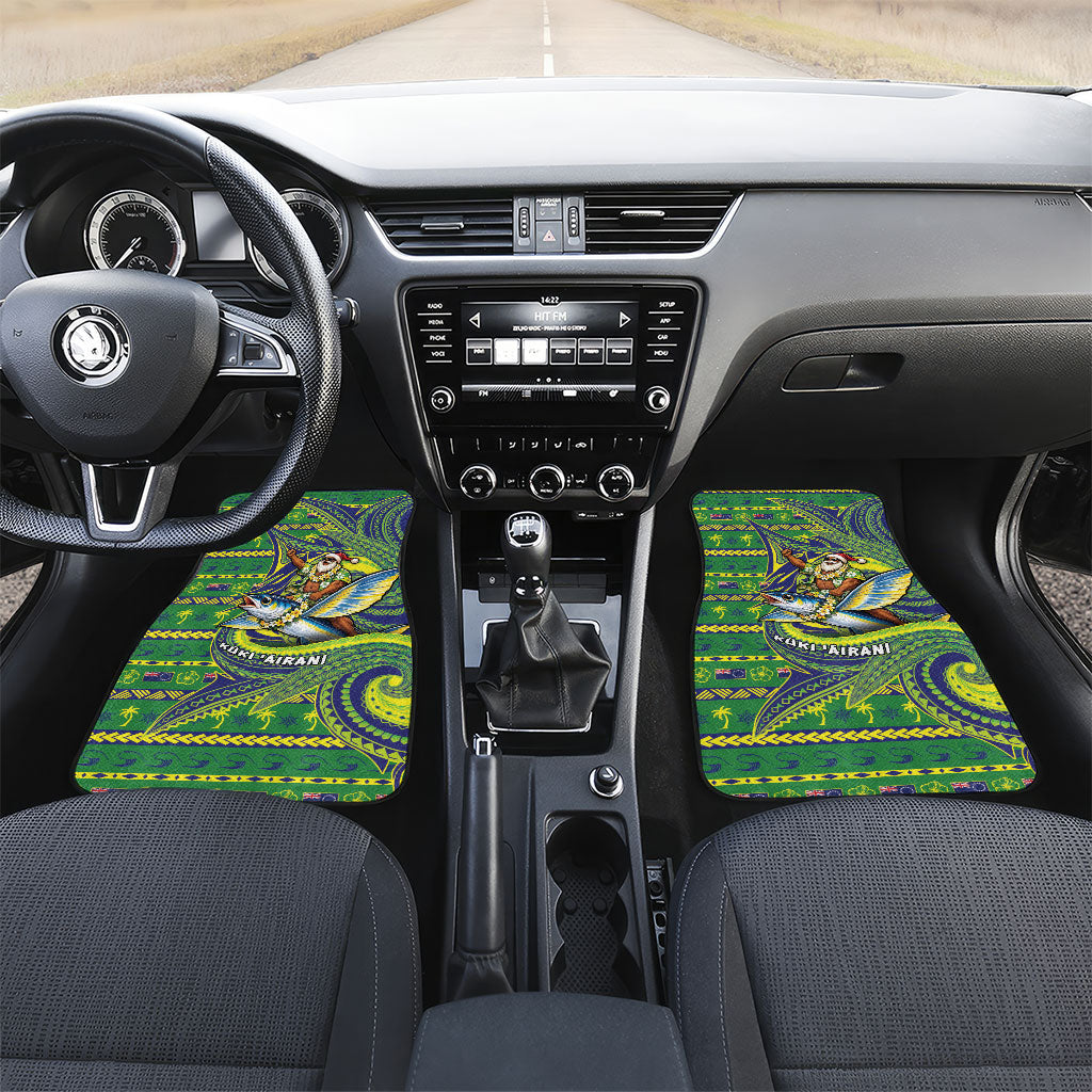 Cook Islands Christmas Car Mats Santa Riding Flying Fish