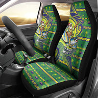 Cook Islands Christmas Car Seat Cover Santa Riding Flying Fish