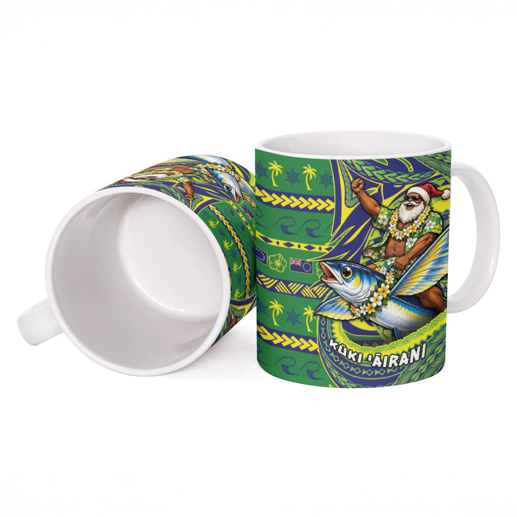 Cook Islands Christmas Ceramic Mug Santa Riding Flying Fish DT05 - Polynesian Pride