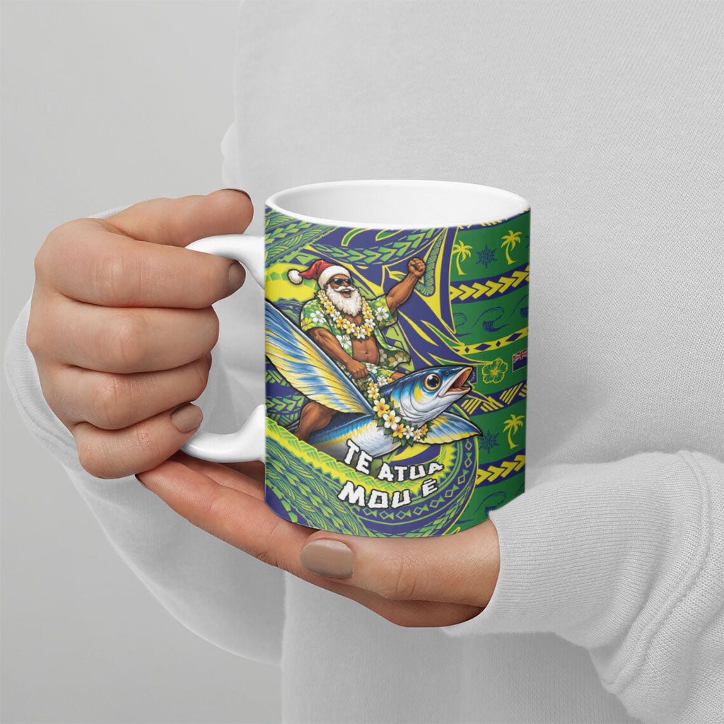 Cook Islands Christmas Ceramic Mug Santa Riding Flying Fish DT05 - Polynesian Pride