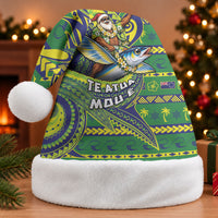 Cook Islands Christmas Santa Hat Santa Riding Flying Fish DT05 Without Fur Green - Polynesian Pride