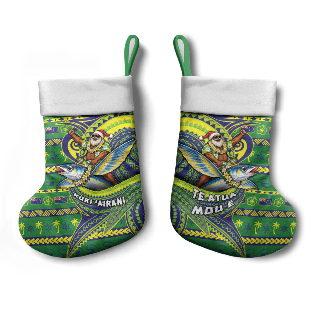 Cook Islands Christmas Stocking Santa Riding Flying Fish DT05 - Polynesian Pride